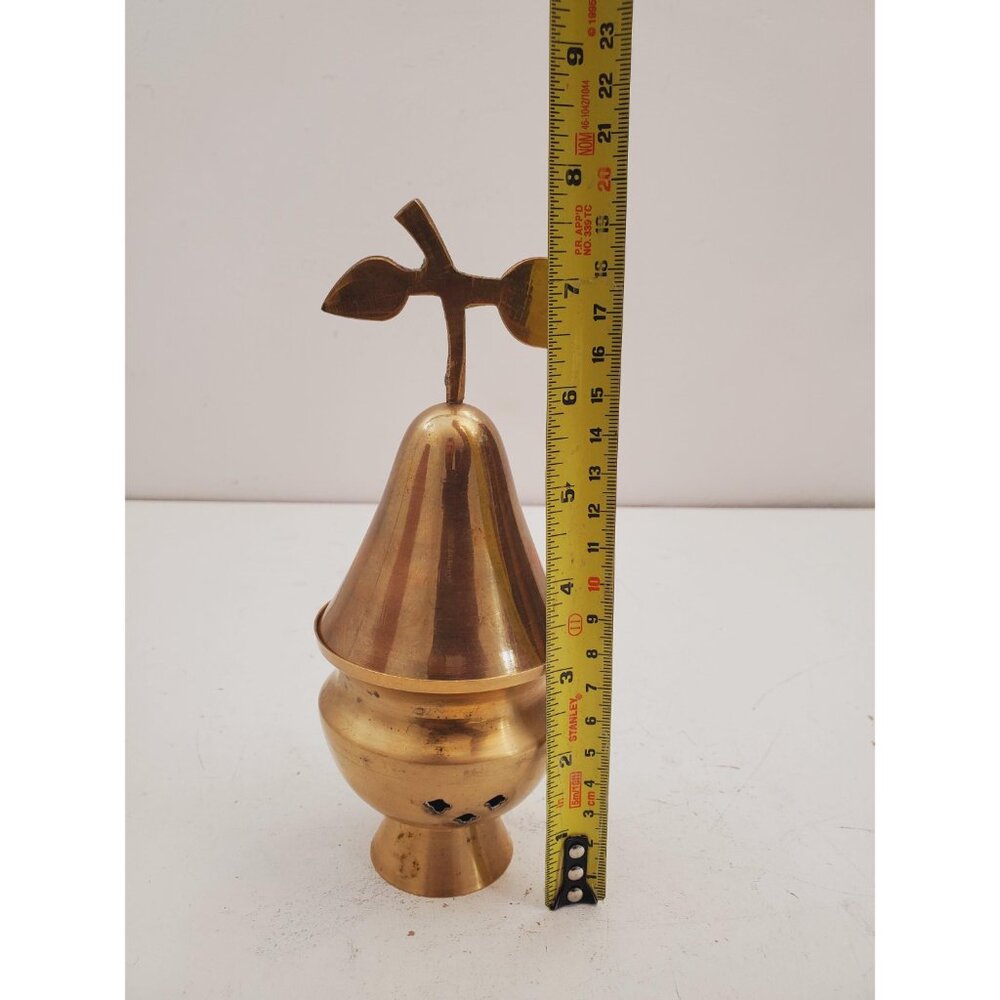 Vintage Brass Stick/Cone Incense Burner small burner with lid, made in india - Picture 4 of 10